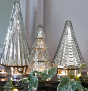Set of Three Mirrored Glass Trees - The Contemporary Home £36